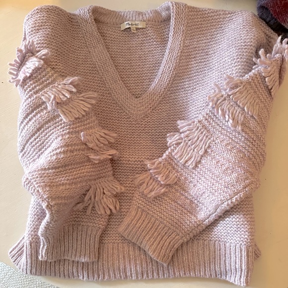 Madewell Fringe-Sleeve Pullover Sweater L - Picture 6 of 8